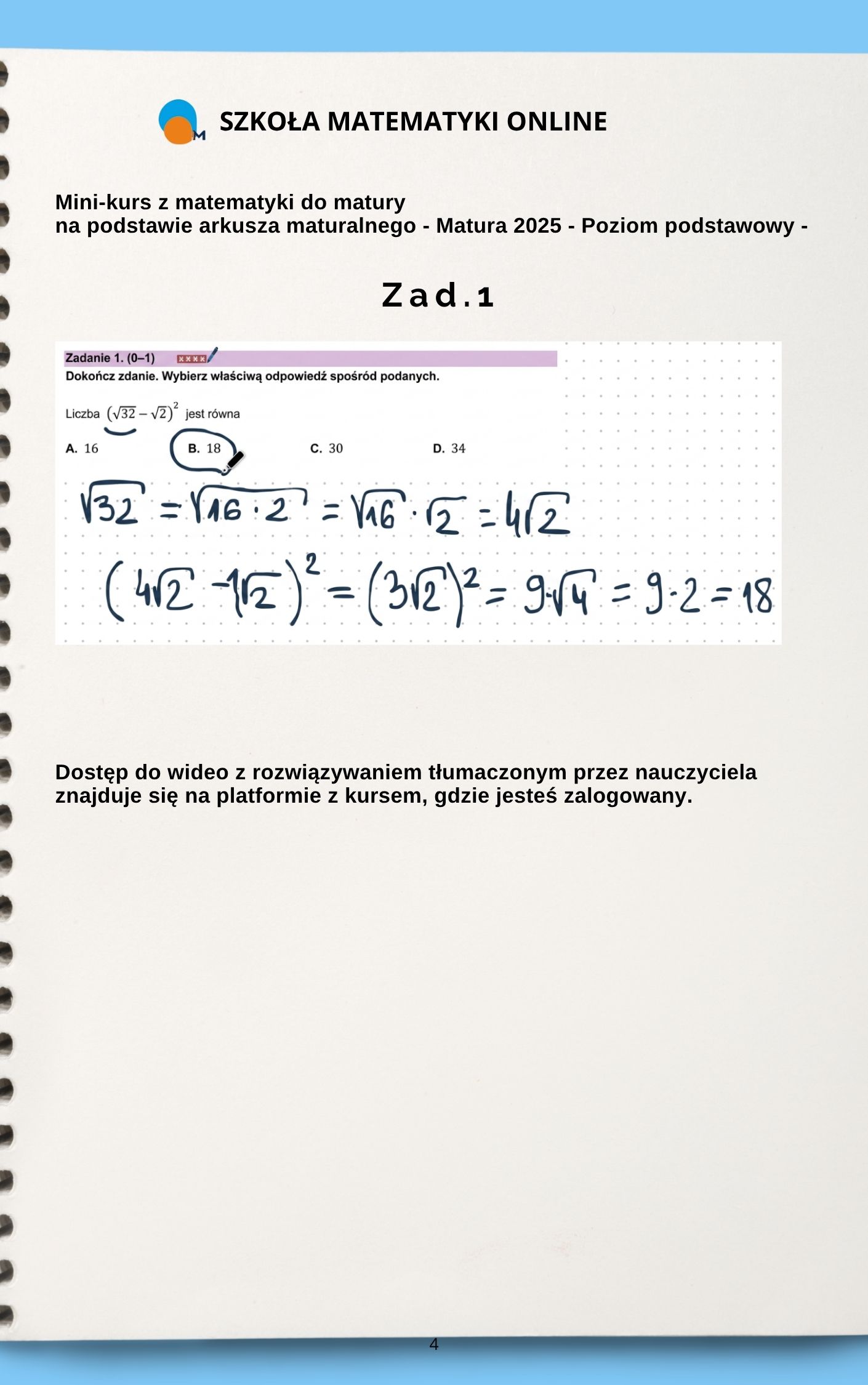 Edubook Mini-Kurs z matematyki do matury + wideo - obrazek 3